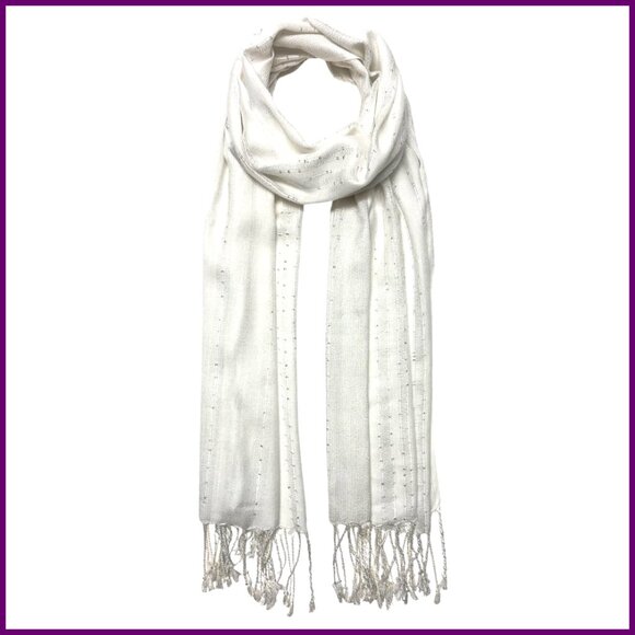 Large Lightweight Scarf Shawl Wrap with Metallic Embroidery Sequins